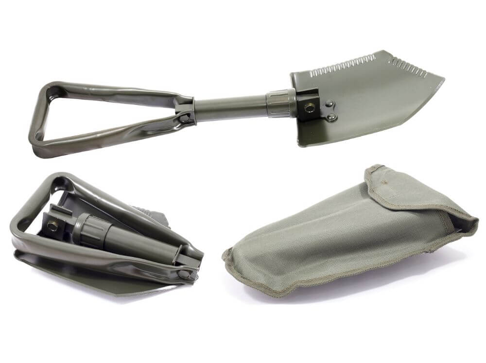 emergency camp shovel and storage pouch