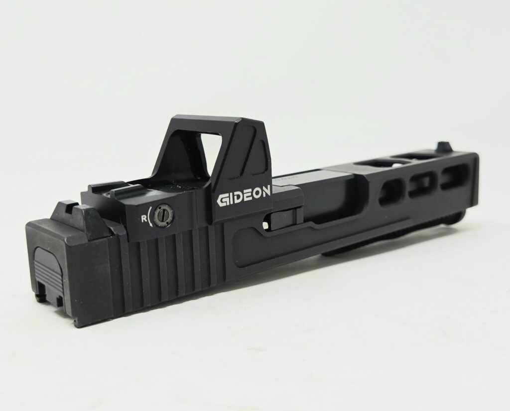 Patmos Arms aftermarket Glock slide with Gideon optics mounted